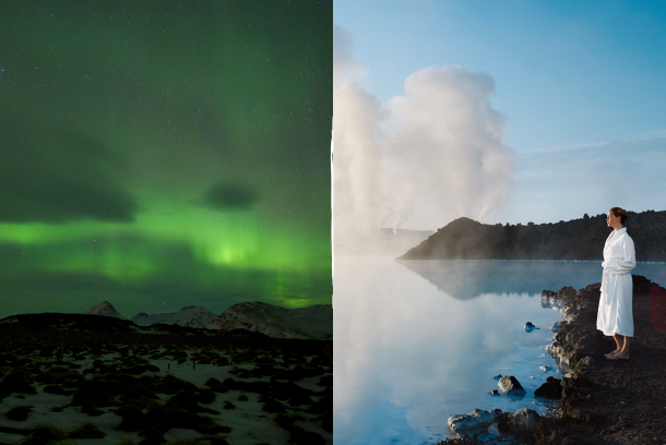 Blaue Lagune und die Nordlichter